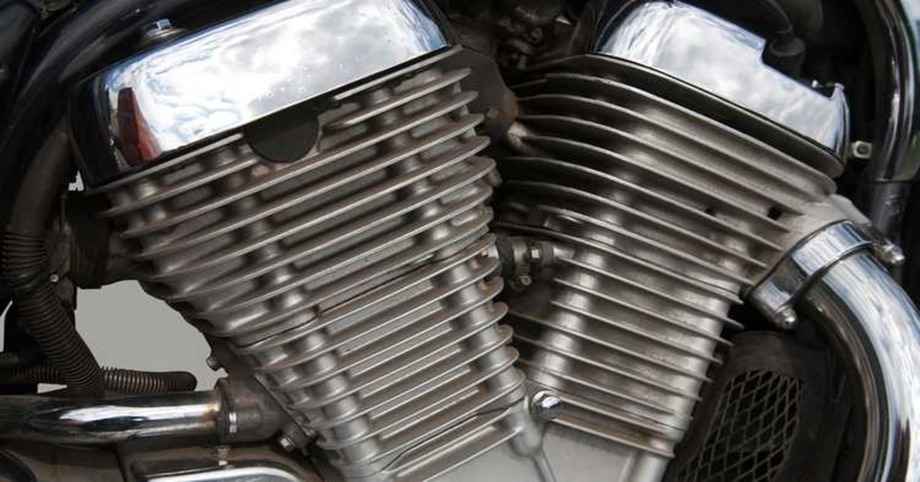 3D model of a motorcycle engine part, showcasing detailed design