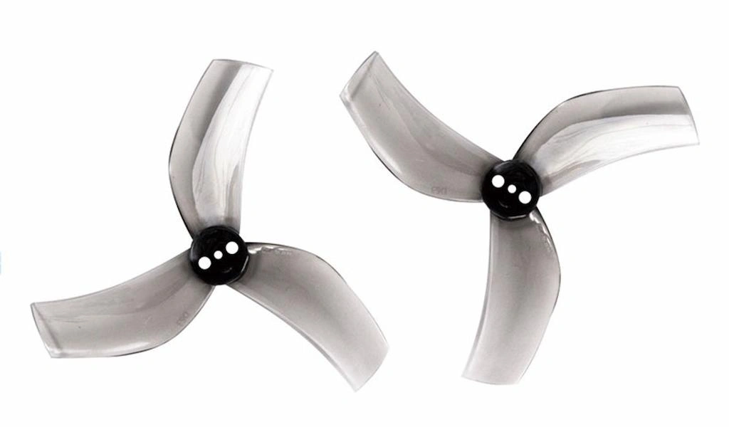 Two 3D-printed drone propellers made with plastic