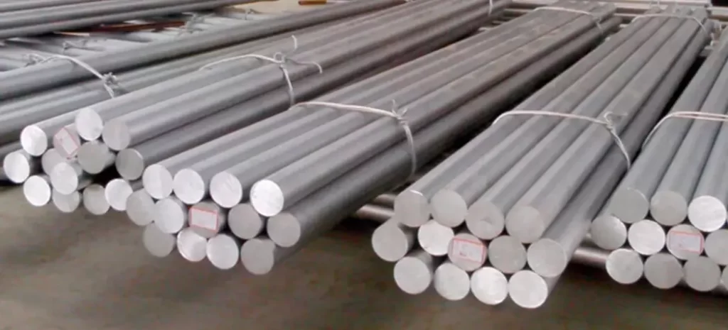 stacked aluminum 5052 rods for machining