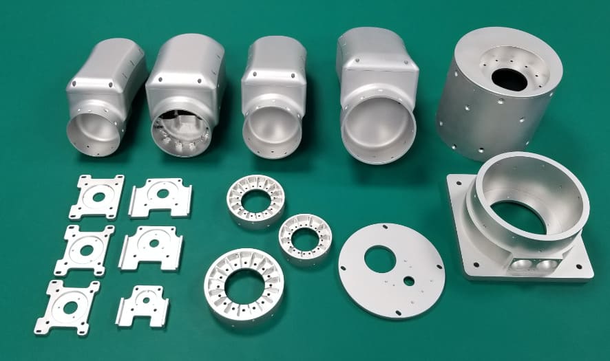 Aluminum parts neatly arranged
