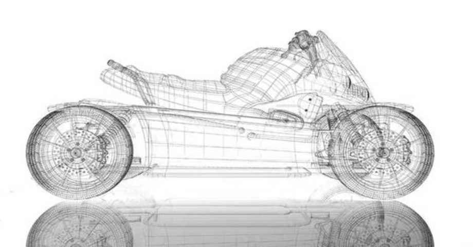 3D model design of a bike showcasing its structural components and design details.