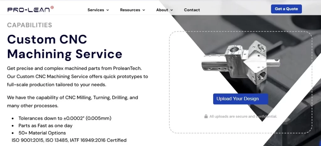 A screenshot of CNC Machining Services | Ancastings