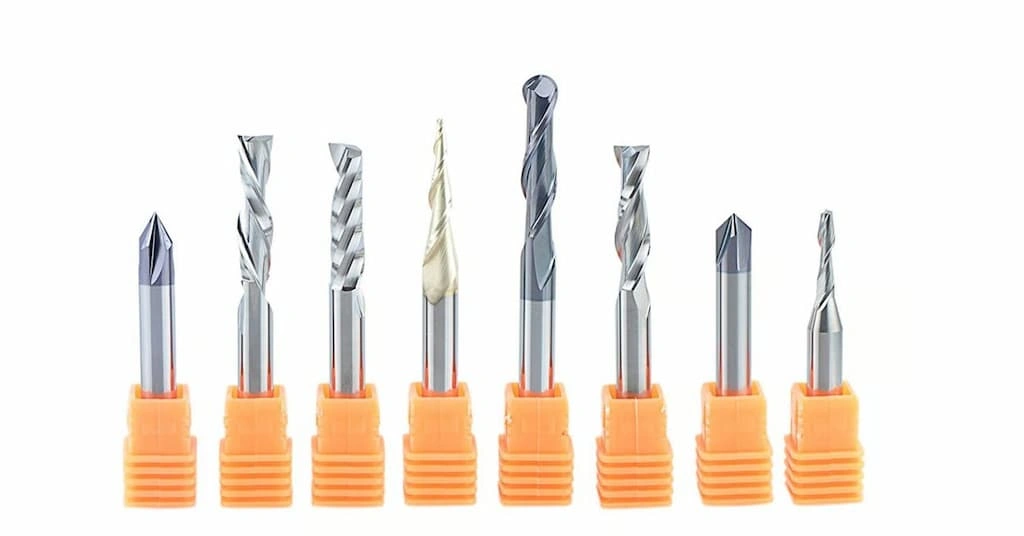 An image showing different types of tools used in the CNC routing process