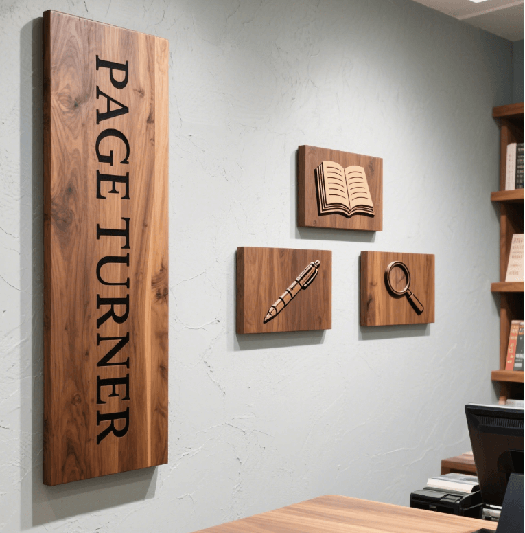 CNC Wooden Signage and Branding Elements