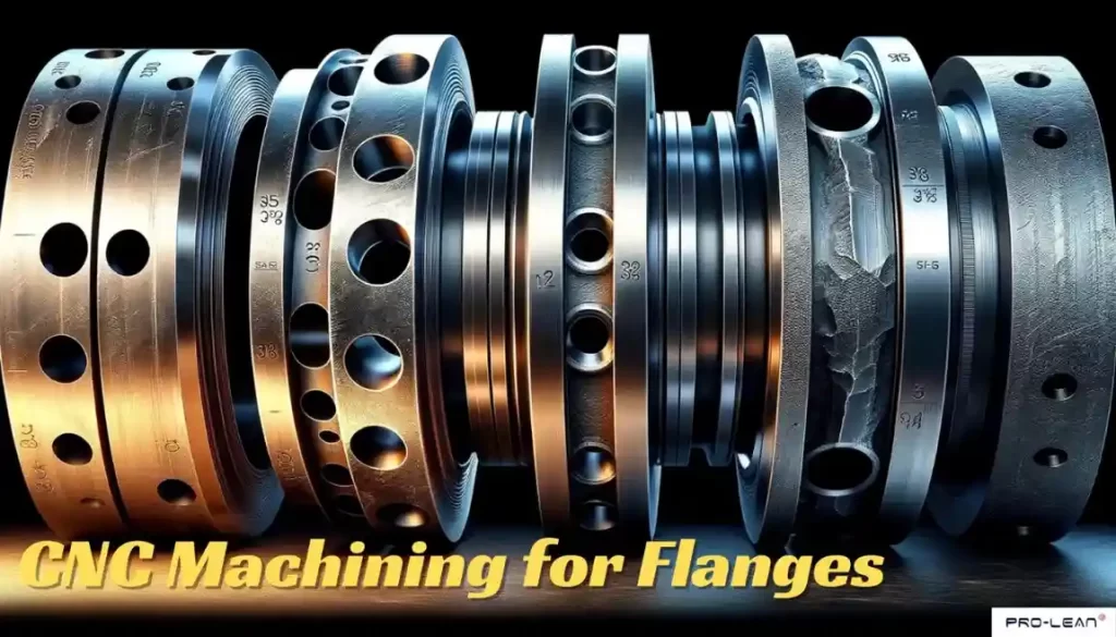 Stack of precision-engineered metal flanges from CNC machining.