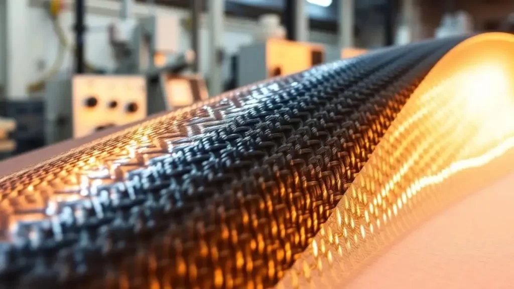 A close-up of a carbon fiber roll
