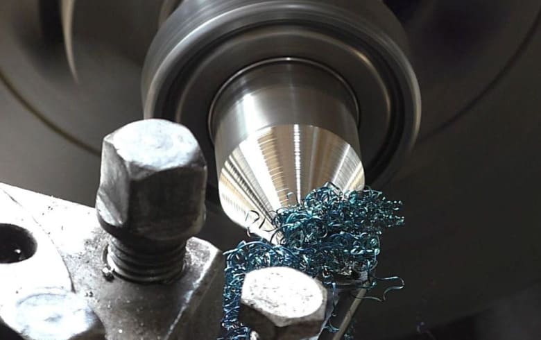 Chips generated from turning metal
