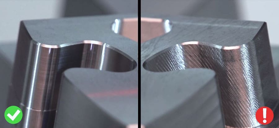 Comparison of the surfaces of parts with tremor marks 2