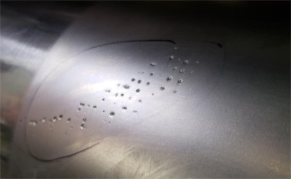 Concave holes on aluminum parts