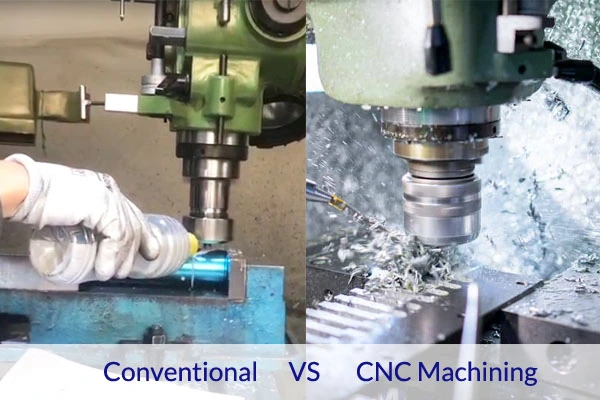 Side-by-side comparison of conventional machining and CNC machining processes in action| Ancastings