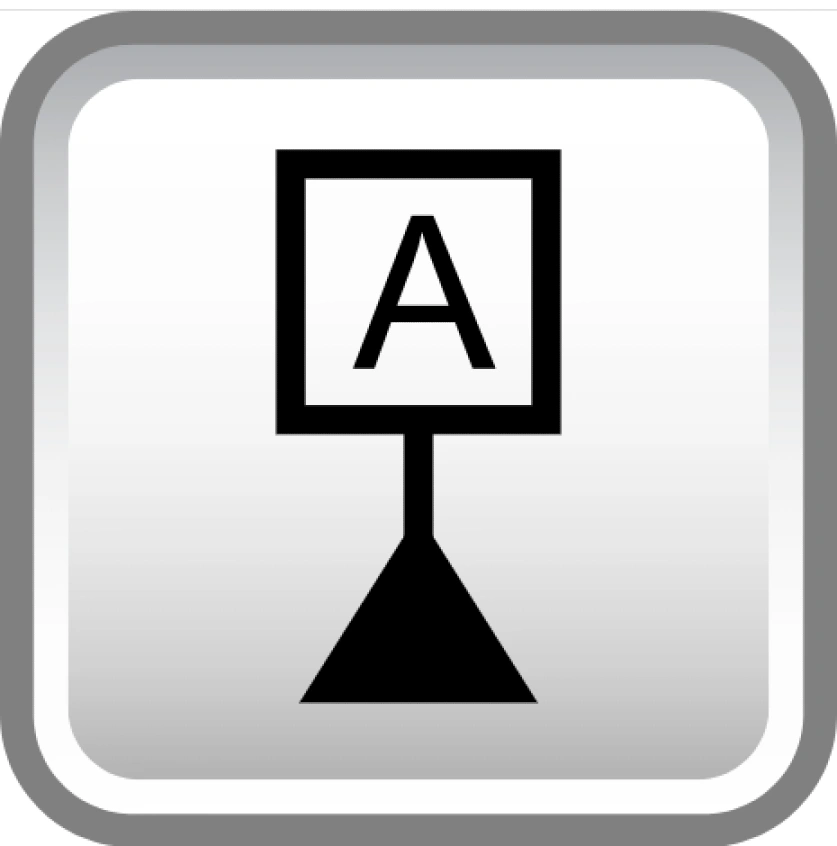 GD&T datum feature symbol with the letter