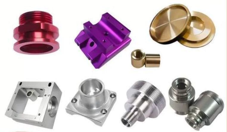 Different types of anodized parts