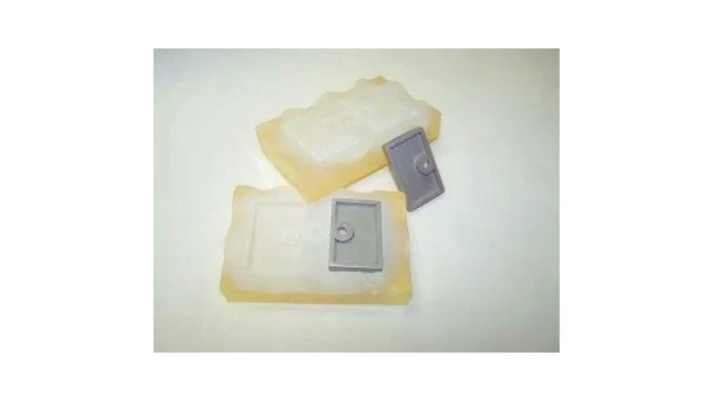The image shows an easily removable molded part from a soft tooling mold.