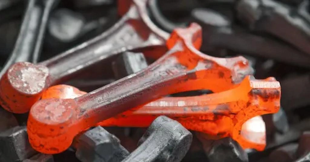 A close-up view of hot & red connecting rods