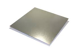 A close up view of galvanized steel sheet section
