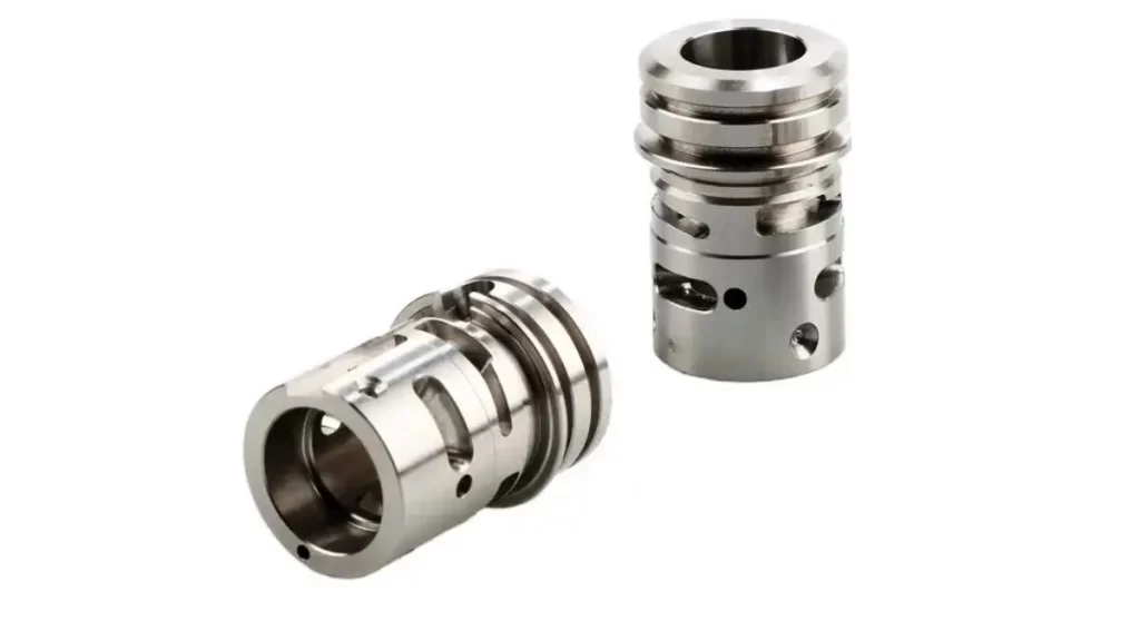 Set of Grade 2 titanium machined products with precise shapes and durable structures