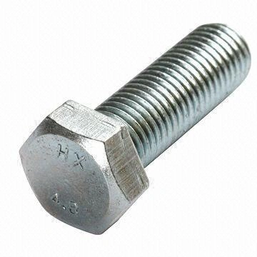 A steel bolt with marking at the head