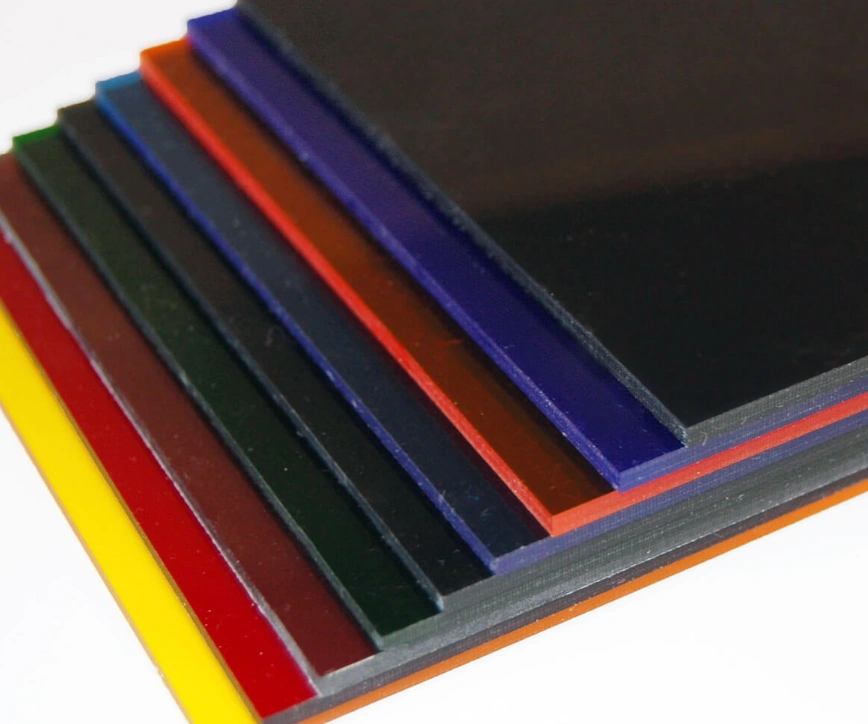 An image of differently colored sheets of HIPS