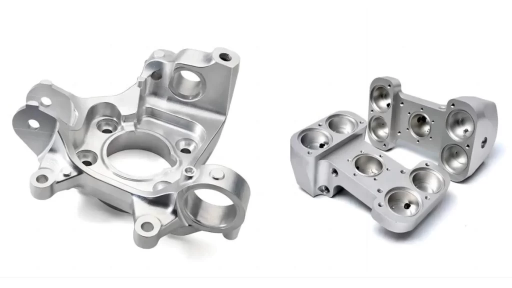 An image showcasing dimensionally accurate and highly detailed aluminum products with precision CNC machining