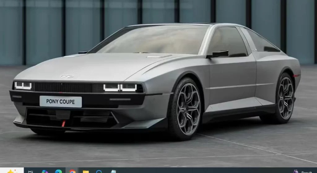 Silver Hyundai N Vision 74 concept car with modern angular design