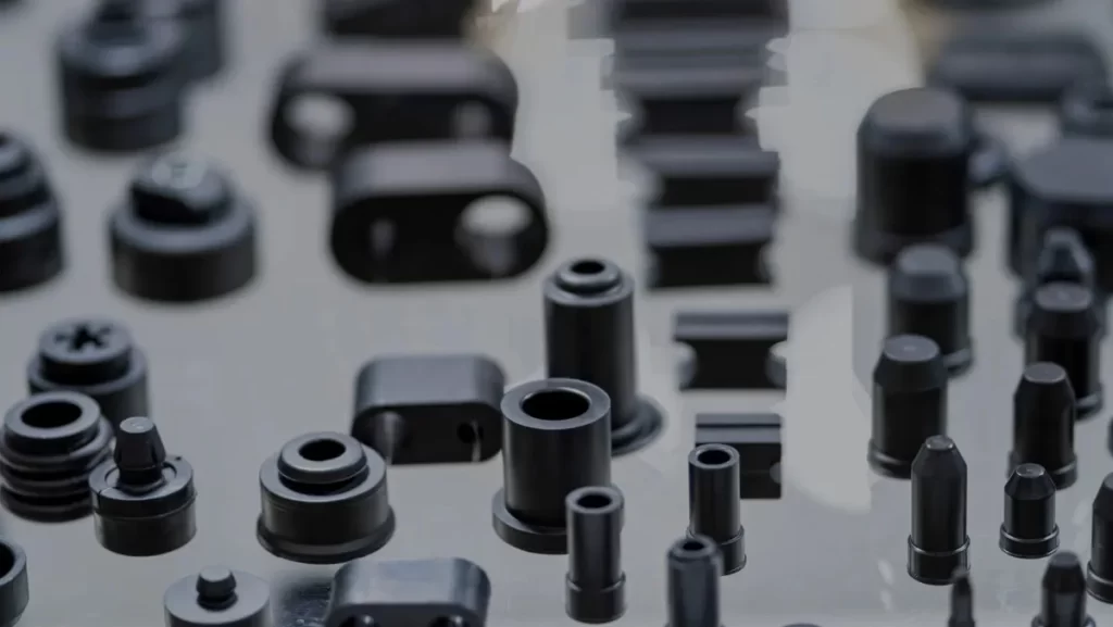 Various small, precisely manufactured metal and plastic parts.