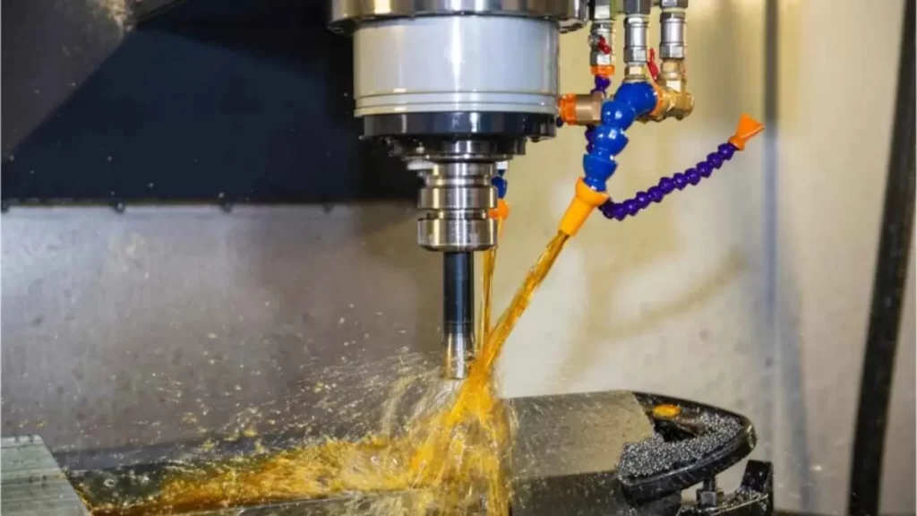 An image showing lubrication applied to a broken tap to assist in its removal.