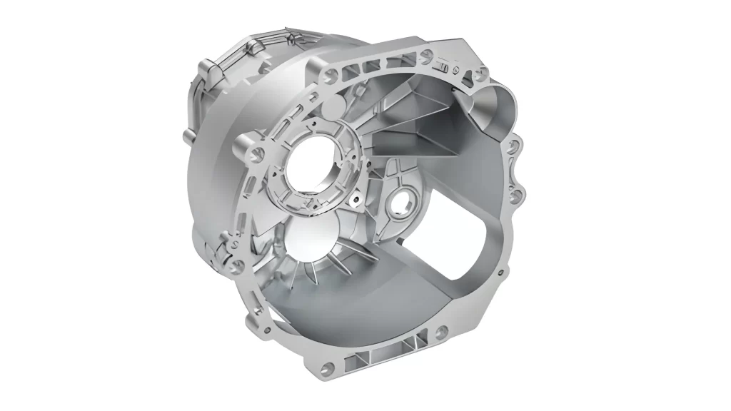 A close up of Magnesium Gearbox in white background.