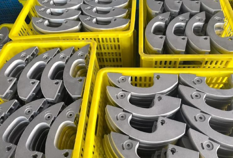Neatly arranged die-cast parts