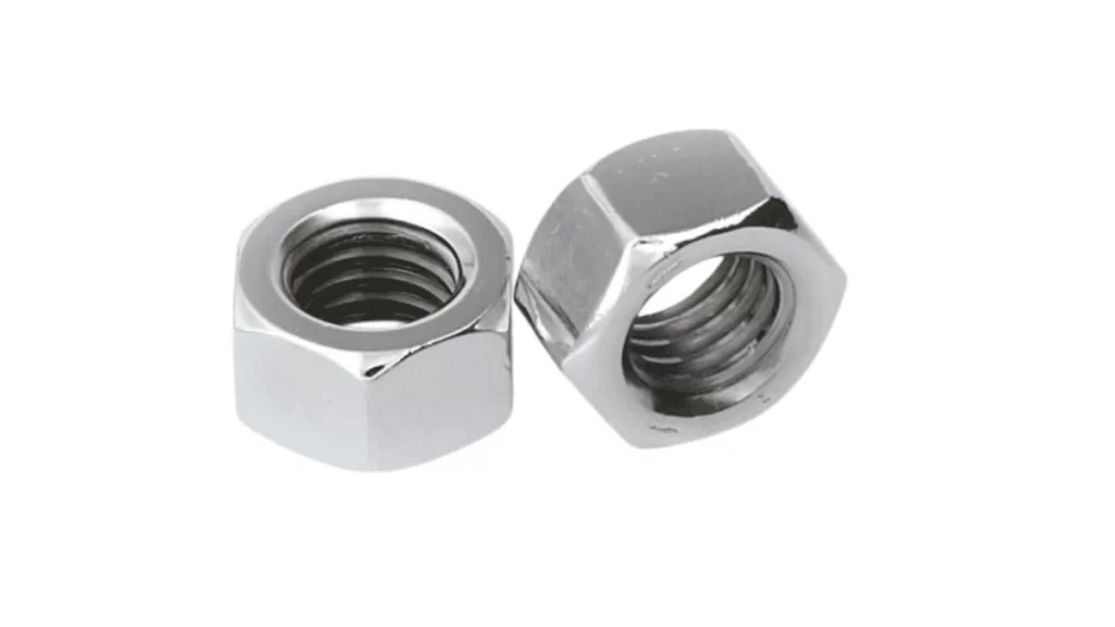 A pair of nut fasteners is shown side by side.