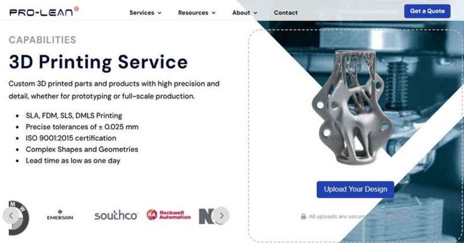 Ancastings' 3D printing services. It displays Ancastings' capabilities in precise tolerance achievement and certification.