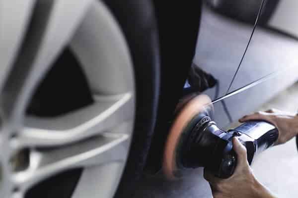 Sanding aluminum wheel