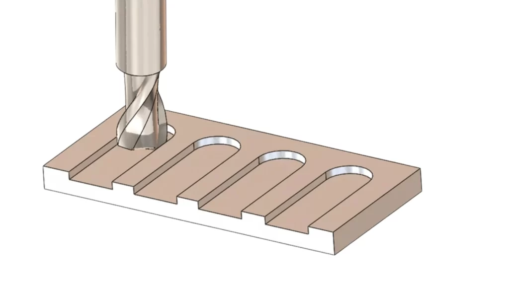 An illustration of the slot milling process.