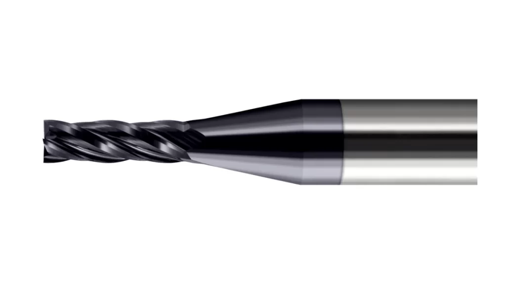 Square end mill with a dark coated tip