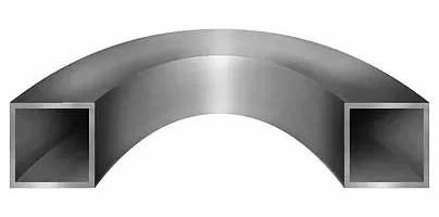 Cross-section view of a bent square tube