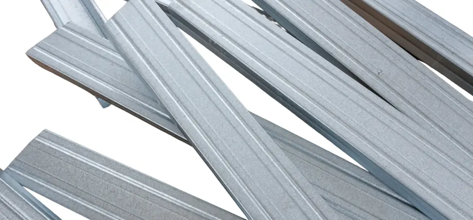 multiple galvanized steel channels stacked