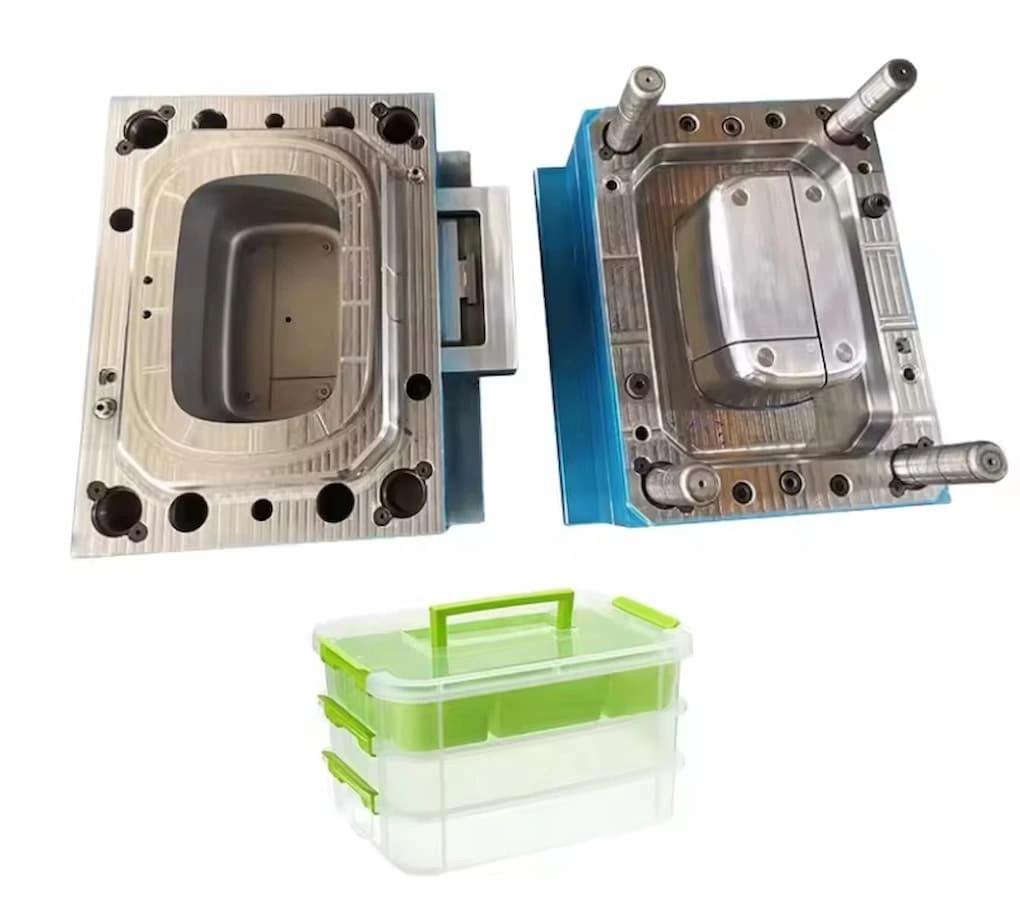 Mold for food storage tanks and the finished product below