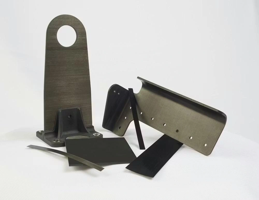 An illustration of a thermoplastic composite for aerospace parts