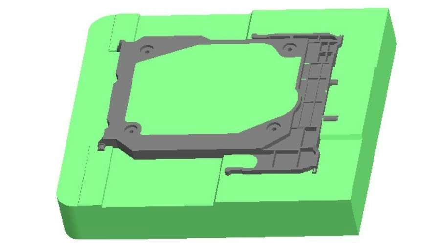 A Close-up image of a thin wall CAD design model. It highlights detailed features and precision