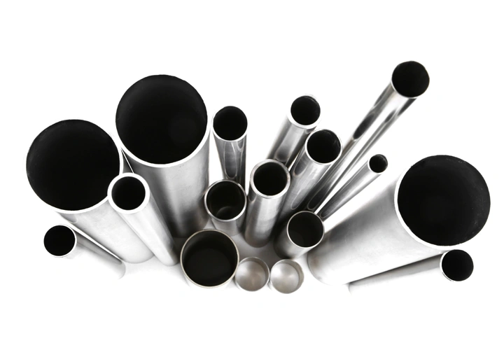 An image showing different sizes of raw titanium tubes