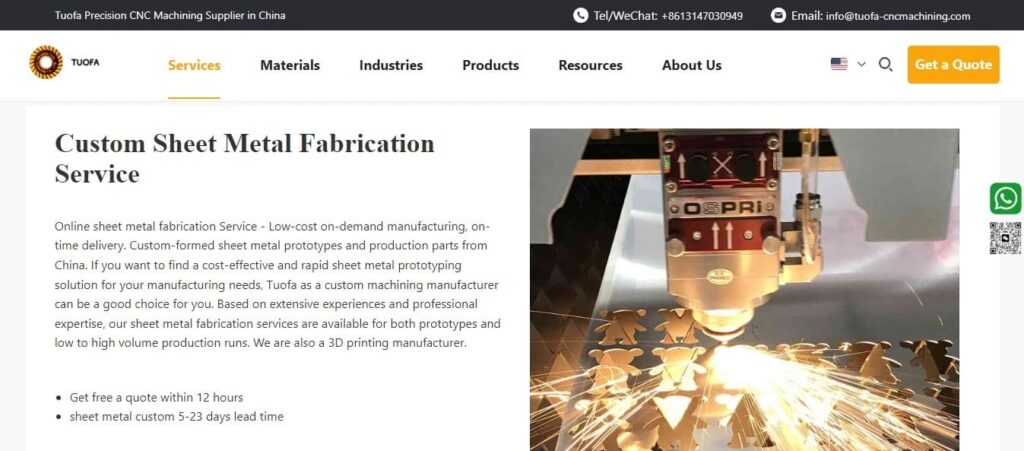 Tuofa Sheet Metal Fabrication Services