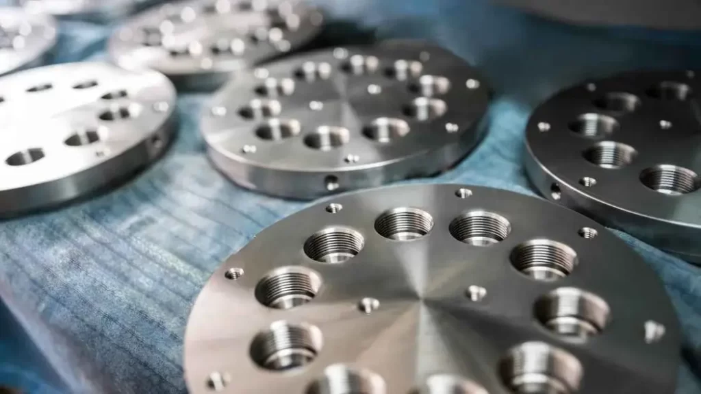An image showing uniformly finished aluminum parts neatly displayed