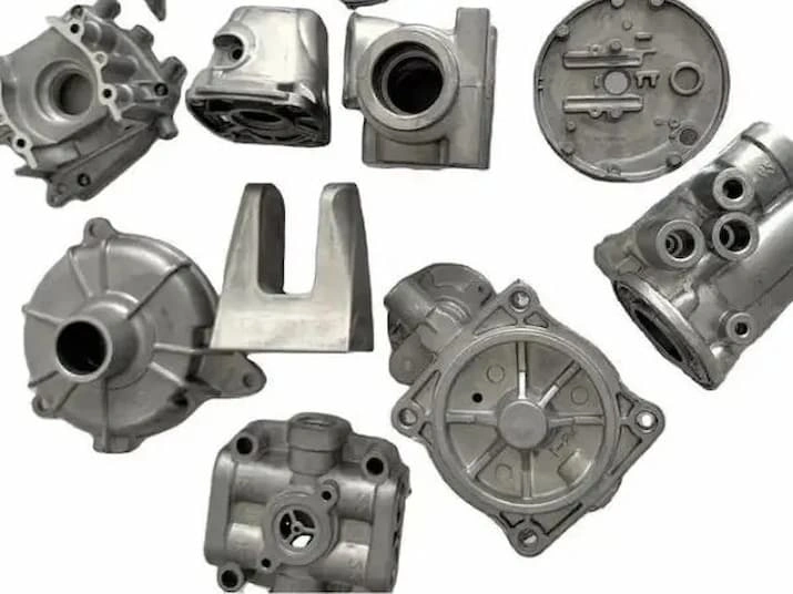 A close view of different zinc alloy products made from casting