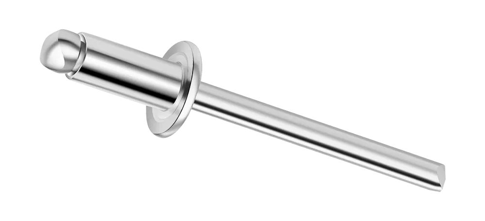Close-up view of blind rivet with white background