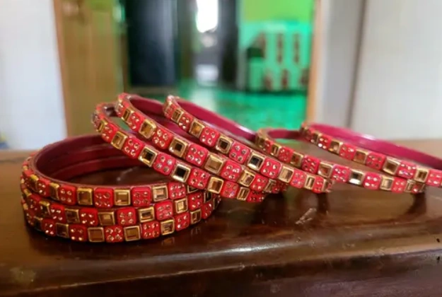 Beautiful red brass bangles for women