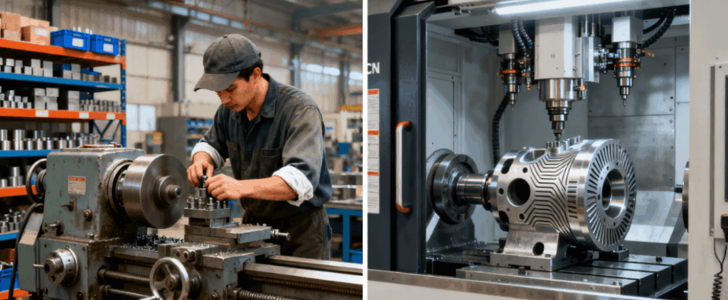 cnc precision machining vs tradition cnc machining