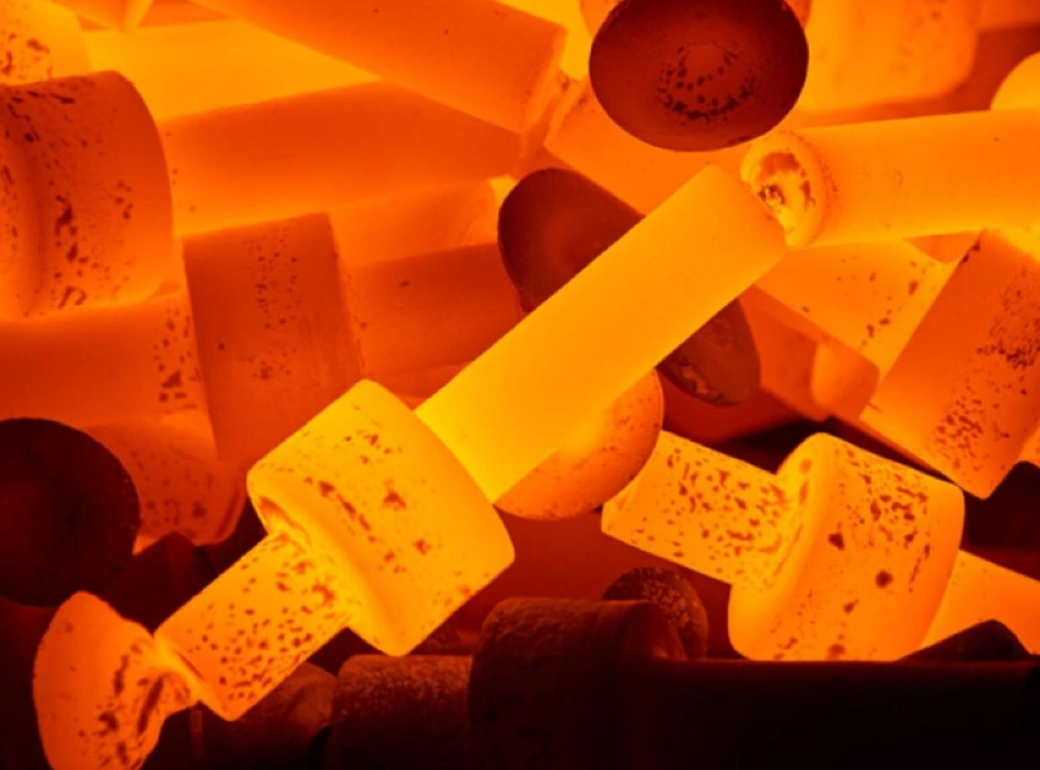 An image of red-hot aluminum 6061 components undergoing heat treatment