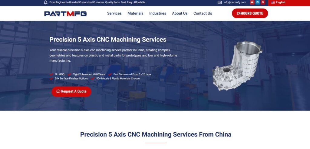 partmfg 5-axis CNC Machining Services
