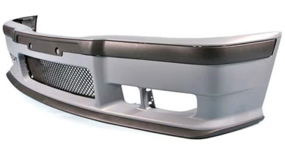 Plastic bumper cover with smooth surface and curved edges