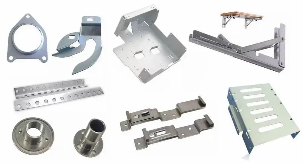 An image showing different shapes of steel sheet components made by forming techniques