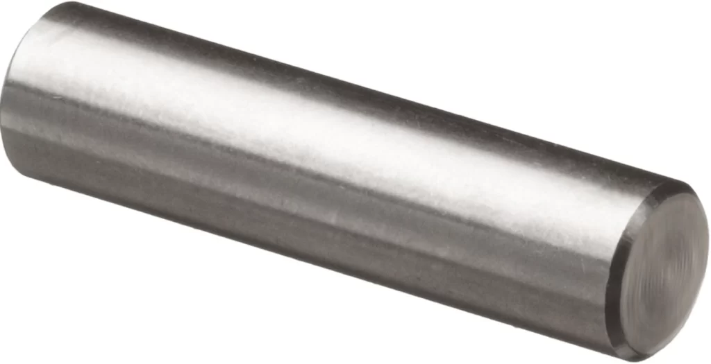 A straight, smooth, silver-colored cylindrical rod with flat ends and a uniform metallic sheen